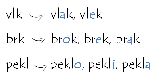 Slova so slabikotvornou spoluhláskou r a l