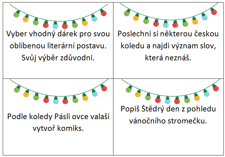 Adventní kalendář se zábavnými úkoly pro starší děti